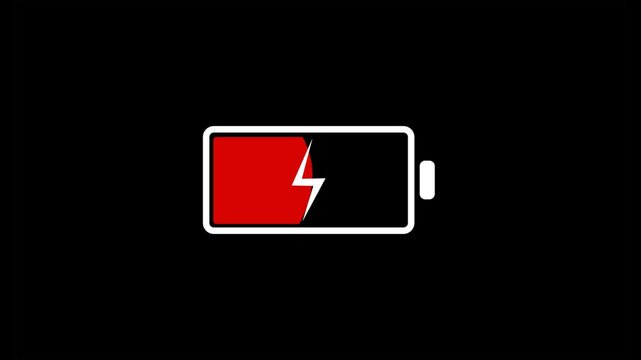 Battery charging icon animation. Simple and clean design, perfect for technology, energy, and power concepts