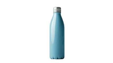 Blue insulated water bottle with a smooth finish, designed for hydration on the go, against a white isolated background.