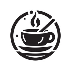 Coffee shop logo. Retro badge coffee bean and leaf branch with mountain natural icon line stamp logo vector design in vintage hipster modern style, premium coffee shop bar brand symbol icon