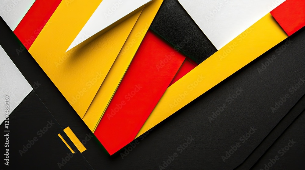 Aufkleber a colorful close-up of folded paper in geometric shapes, featuring sharp angles and bold color contr