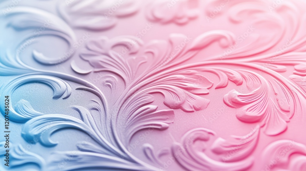 Poster a close-up of textured paper with embossed patterns, featuring gradient colors shifting between warm