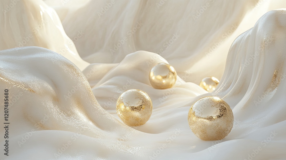 Poster a dreamy cream backdrop with softly glowing gold bokeh orbs, blending sophistication and subtle luxu