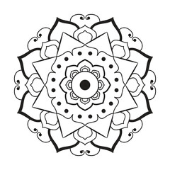 Hand drawn mandala design. Easy mandala Outline.  Vector mandala design. Mandala design for coloring 