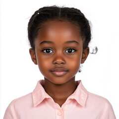 Passport photo Young black girl