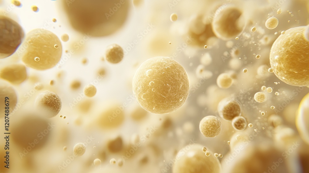 Poster abstract cream backdrop with softly glowing gold bokeh orbs, creating an elegant and magical festive