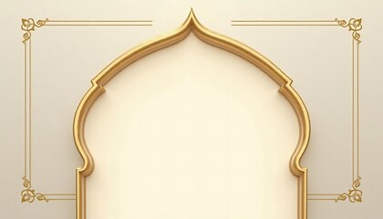 Elegant Gold Arch Frame Background Design Image