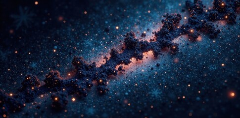 Fototapeta premium Inky black canvas densely scattered with glittering stars , interstellar medium, sparkle, celestial