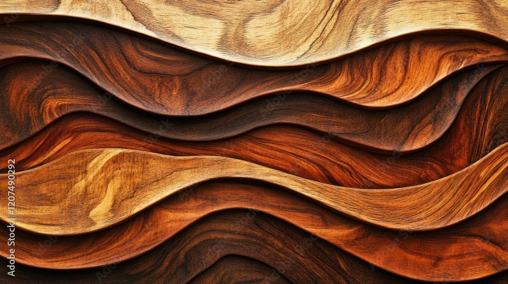 Aufkleber abstract wood texture with a flowing d wave design, showcasing natural grain patterns and creating a