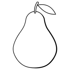 Simple Pear Line Drawing