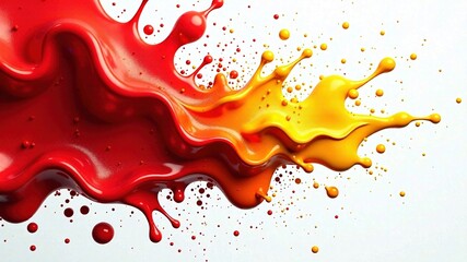Red and Yellow Abstract Splatter Art