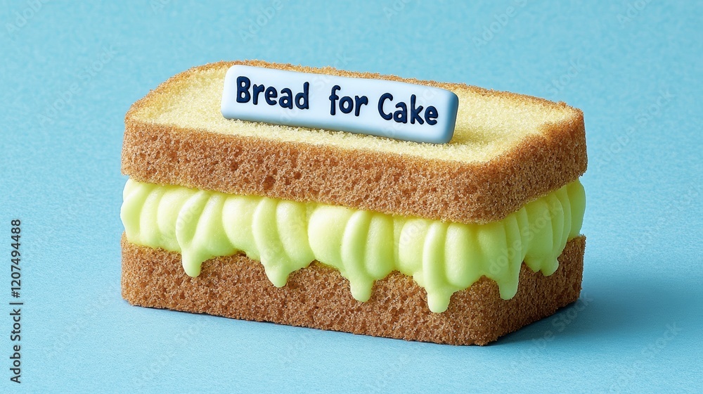 Poster a quirky bento cake designed as a slice of toast with butter icing and the message bread for cake ra