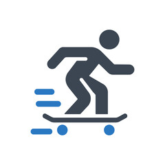 Skateboard rider speed icon