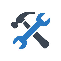 Hammer wrench tools icon