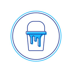 Filled outline Paint bucket icon isolated on white background. Vector
