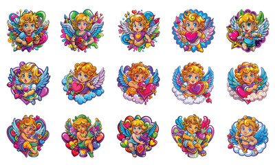 Cute Cupid Art for T-shirts, vector illustration on white. High-quality, cheerful design perfect for prints, showcasing charming details and romantic themes.