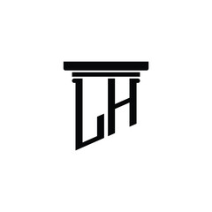 LH monogram logo design letter text name symbol monochrome logotype alphabet character simple logo