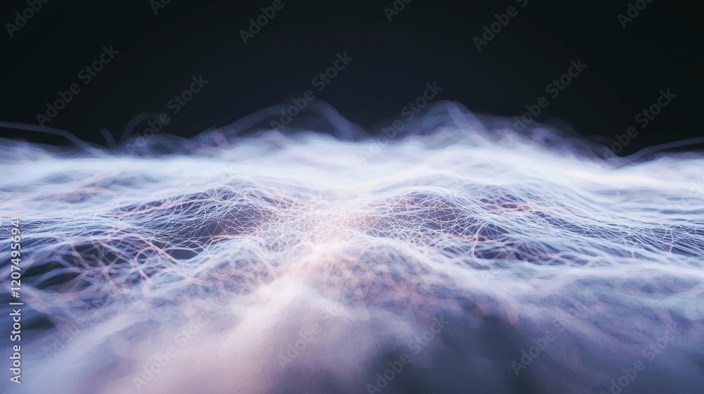 Aufkleber abstract network digital landscape ai generated futuristic background data flow conne