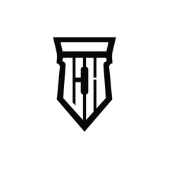 LH monogram logo design letter text name symbol monochrome logotype alphabet character simple logo