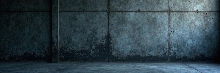 Fototapeta premium Dark, rough-textured concrete wall Deep shadows, grunge aesthetic , weathered, wallpaper, abstract