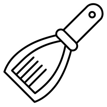 black and white putty knife outline clip art preview