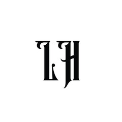 LH monogram logo design letter text name symbol monochrome logotype alphabet character simple logo