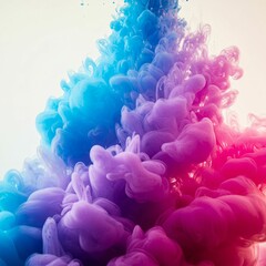 Fototapeta premium Vivid Ink Swirls in Water Creating a Stunning Abstract Design with Pink and Blue Hues