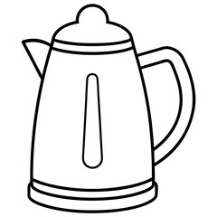  electric kettle line art vector illustration 