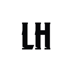 LH monogram logo design letter text name symbol monochrome logotype alphabet character simple logo