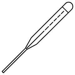 thermometer probe line art vector illustration 