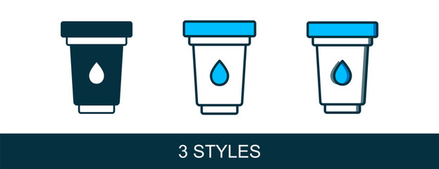 Filled outline Water filter cartridge icon isolated on white background. Vector