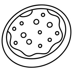  pizza stone line art vector illustration 