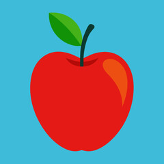 red apple with leaf