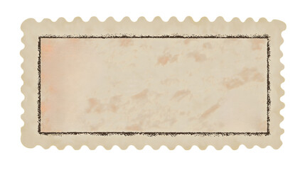 Obraz premium Vintage Aged Postcard Background with Scalloped Border for Creative Stationery Design
