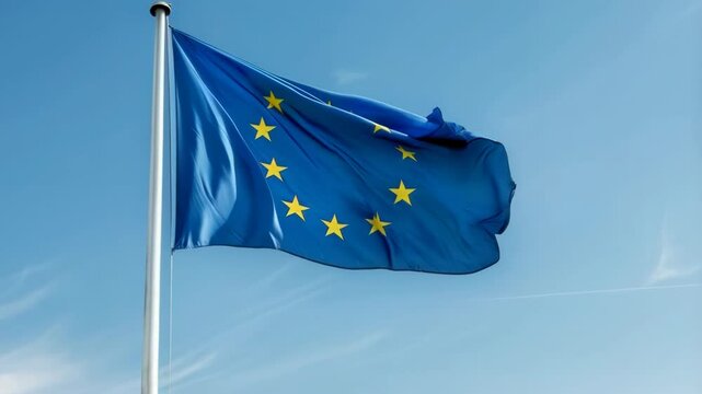Flag of the European Union. EU. Symbol of the union of European states. Political, economic event. European Commission. Council of the European Union