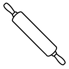  rolling pin line art vector illustration 