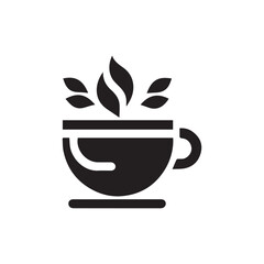 Coffee shop logo. Retro badge coffee bean and leaf branch with mountain natural icon line stamp logo vector design in vintage hipster modern style, premium coffee shop bar brand symbol icon