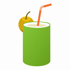 Green coconut and juice