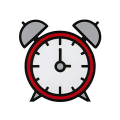 Image of a Traditional Alarm Clock with Two Bells, Transparent Background