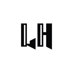 LH monogram logo design letter text name symbol monochrome logotype alphabet character simple logo