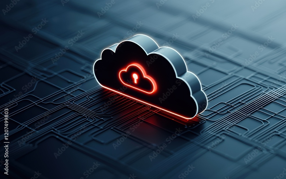 Aufkleber cloud security concept. a stylized cloud icon with a padlock, symbolizing cloud security and data pr