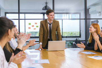 Diverse colleagues gather in brainstorm discuss statistics together. Group of people colleagues gather doing Brainstorming business plan together. Team Brainstorm Working Concept. people meeting