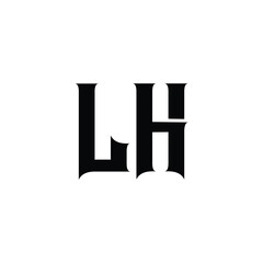 LH monogram logo design letter text name symbol monochrome logotype alphabet character simple logo