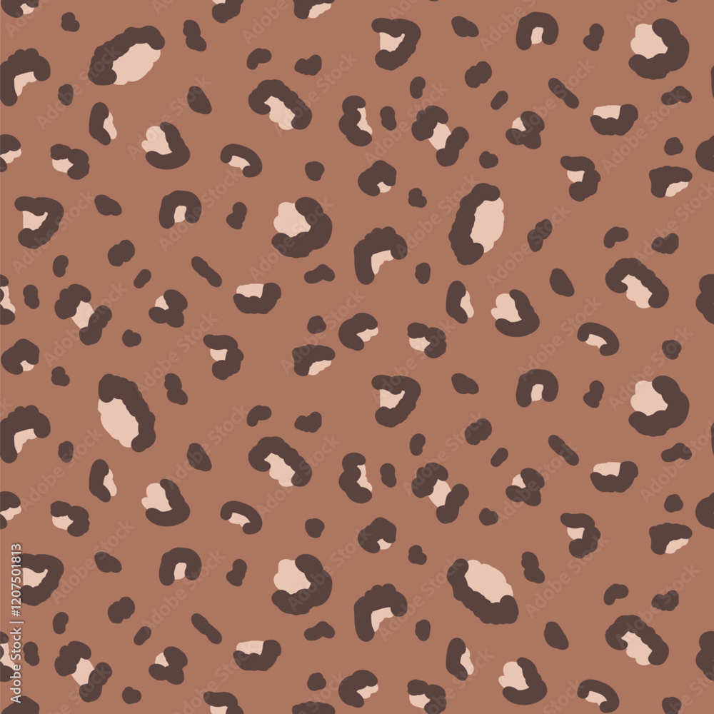 Poster leopard monochrome brown seamless pattern. animal print mocha mouse endless background. cheetah skin