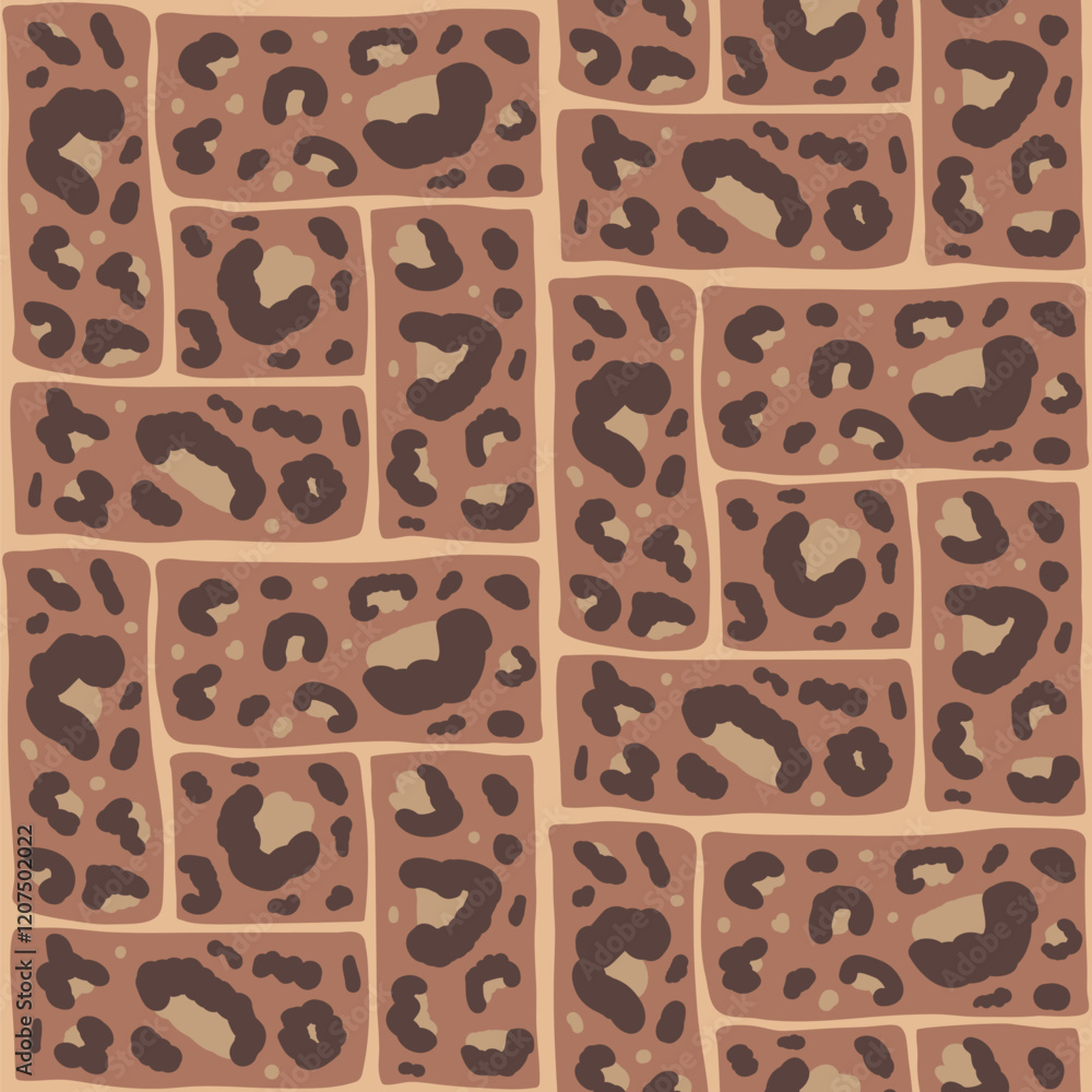 Aufkleber leopard monochrome camouflage seamless pattern. animal print mocha mouse endless background. cheetah