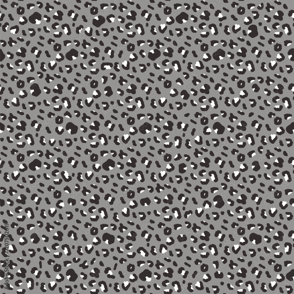 Poster leopard abstract monochrome seamless pattern. animal print grey tiny endless background. cheetah or 