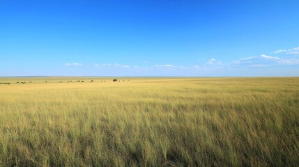 A grassy plain meeting a bright