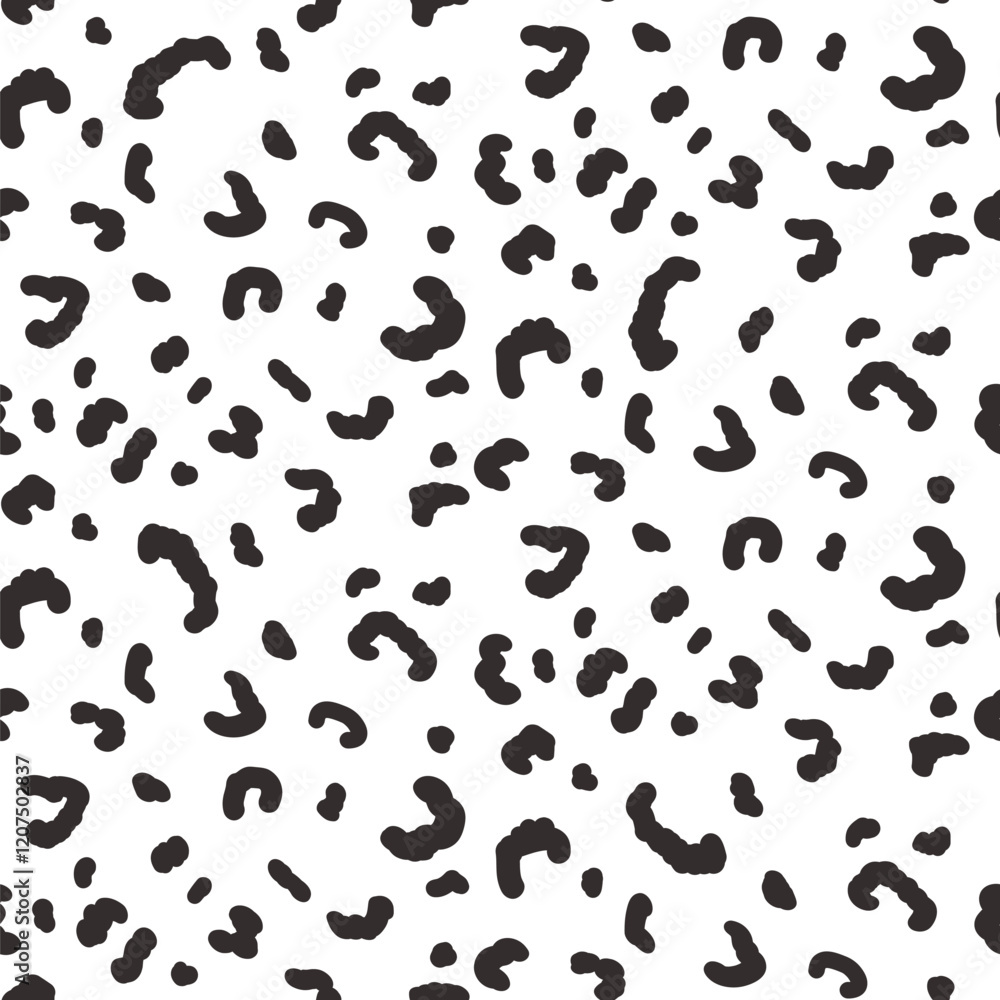 Aufkleber abstract animal monochrome seamless pattern. leopard or cheetah print allover background. jaguar fur
