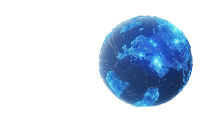Glowing digital globe with interconnected lines, representing global connectivity and technological advancement. Perfect for tech-related themes.