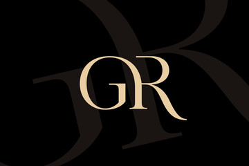 GR or RG letter logo icon design. Classic style luxury initials monogram.