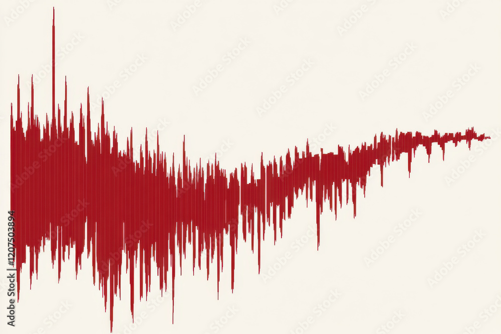 Poster a red line graph with a white background